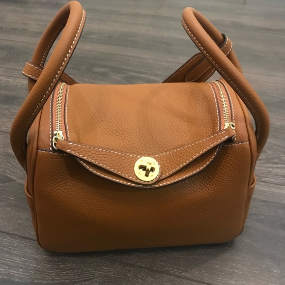 $Flaw Brown Genuine Leather Denver Handbag$ - Picture 8 of 10